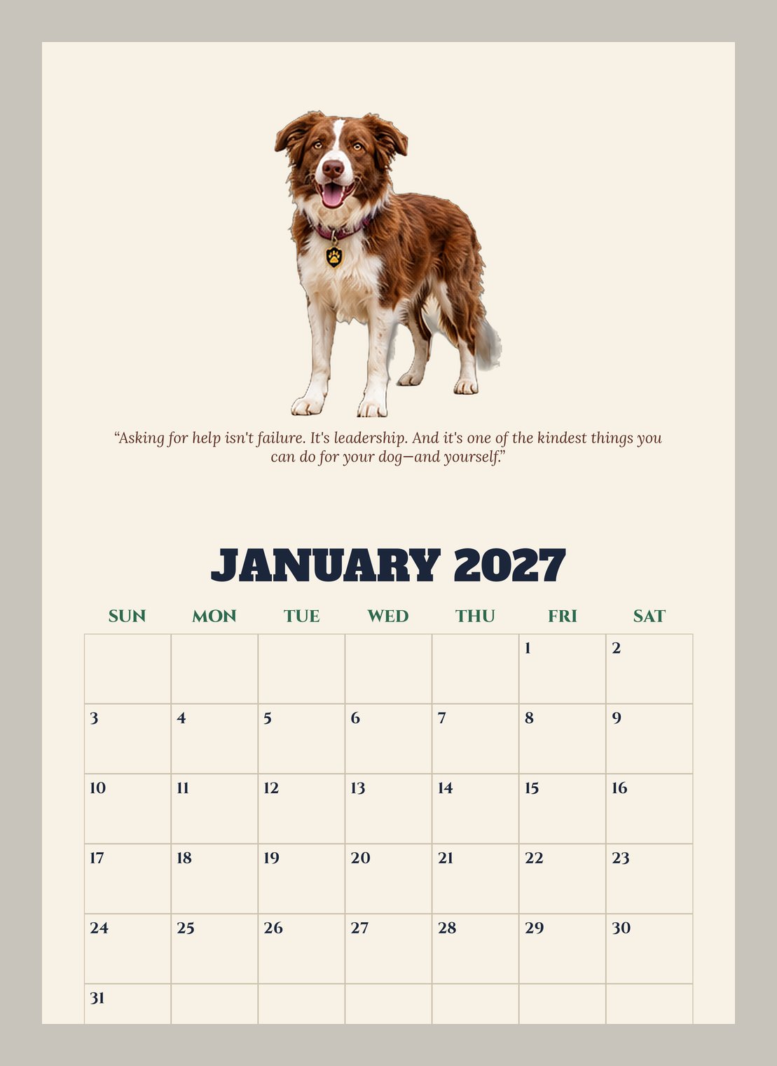 Sadie 2027 Wall Calendar — design 3