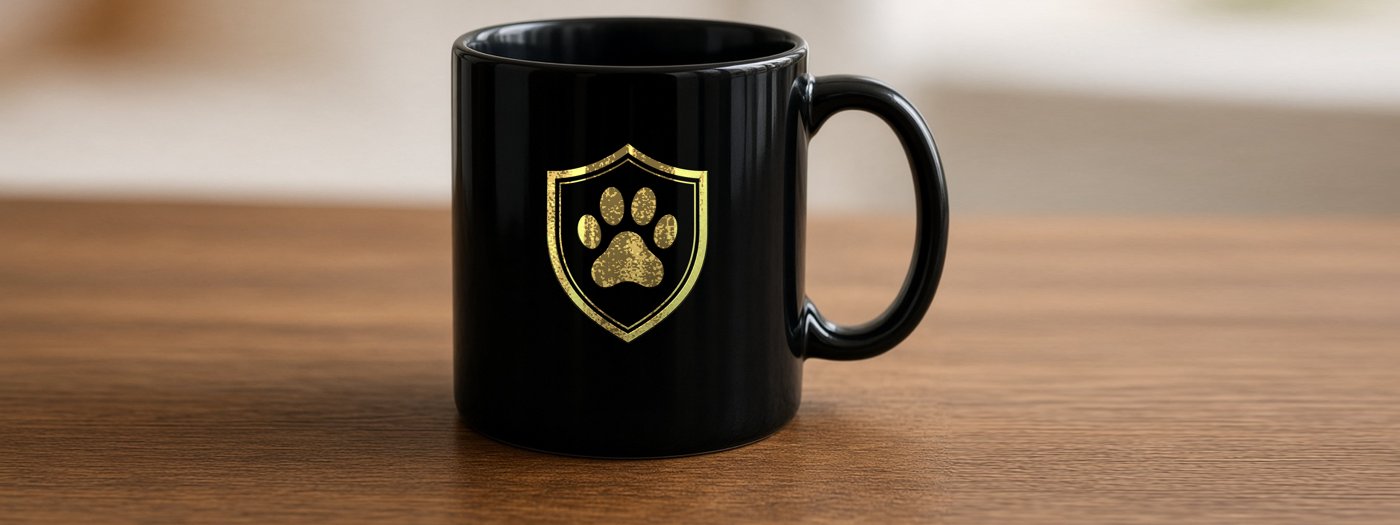 Black Paw Mug — product view 2